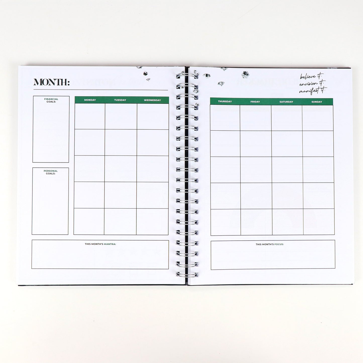 "Diamond" Financial + Mindset Dateless Planner